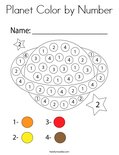 Planet Color by Number Coloring Page