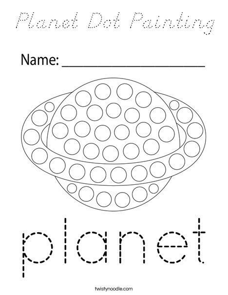 Planet Dot Painting Coloring Page