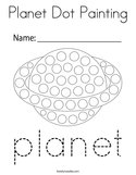 Planet Dot Painting Coloring Page