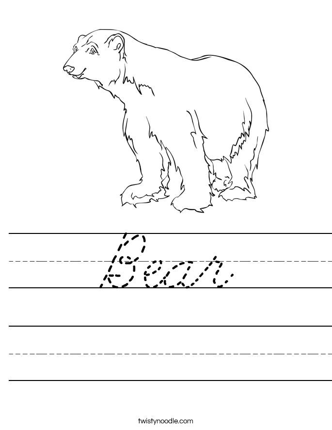 Bear Worksheet