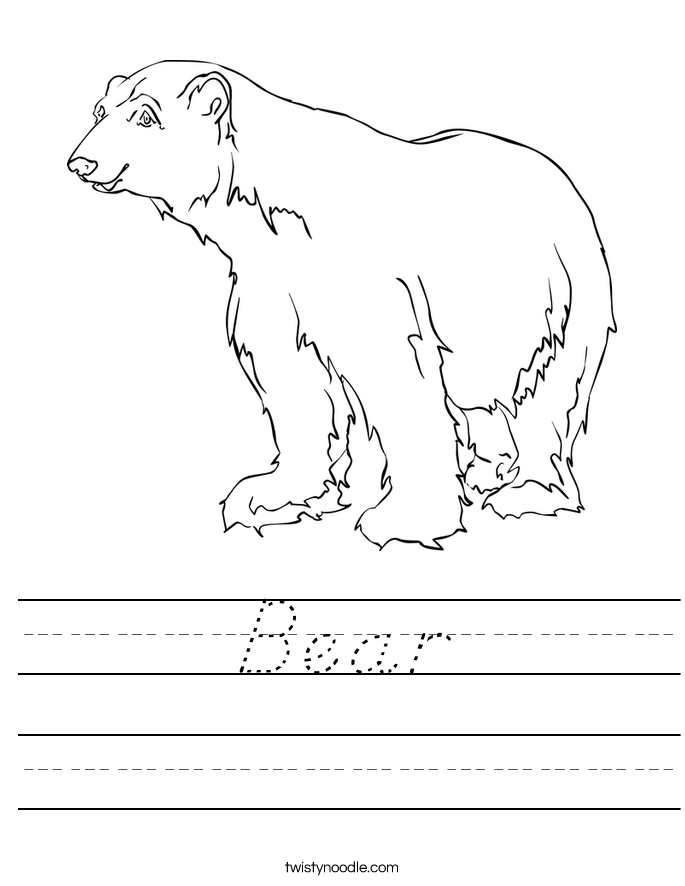 Bear Worksheet