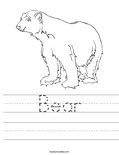 Bear Worksheet