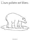 L'ours polaire est blanc.Coloring Page