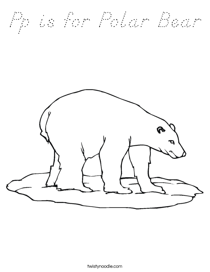 Pp is for Polar Bear Coloring Page