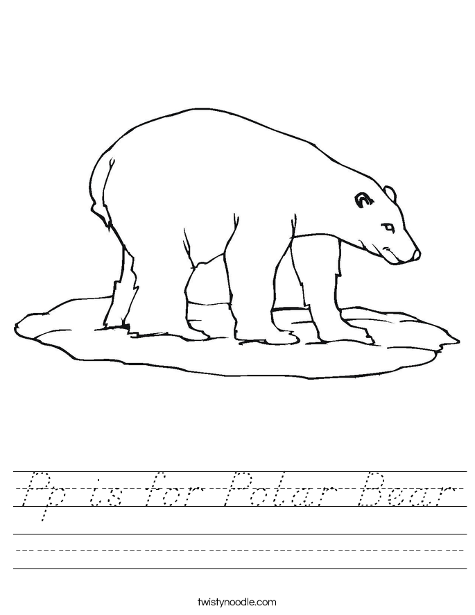 Pp is for Polar Bear Worksheet
