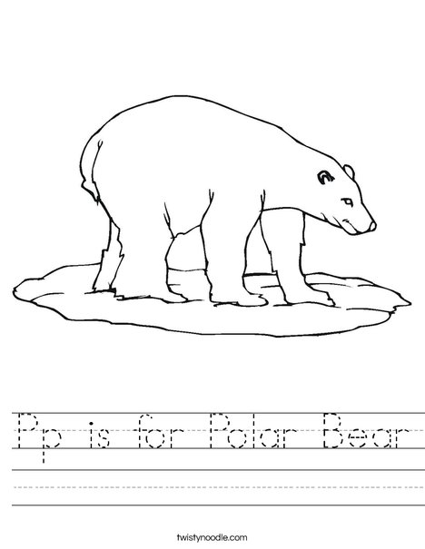 Pp is for Polar Bear Worksheet - Twisty Noodle