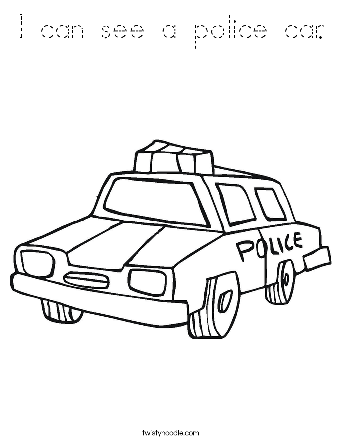 I can see a police car. Coloring Page