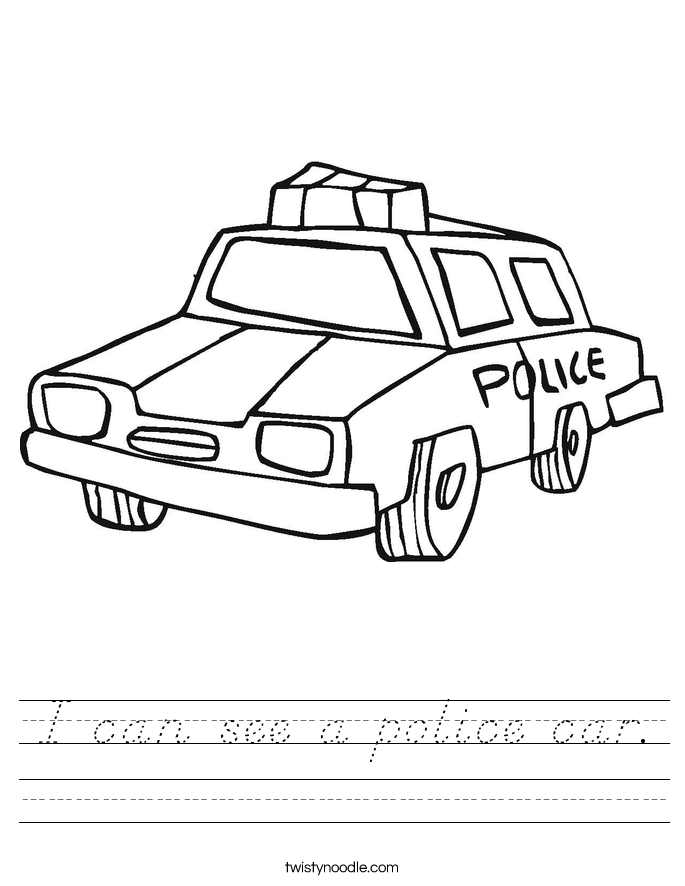 I can see a police car. Worksheet