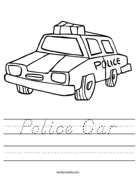 Police Car Worksheet
