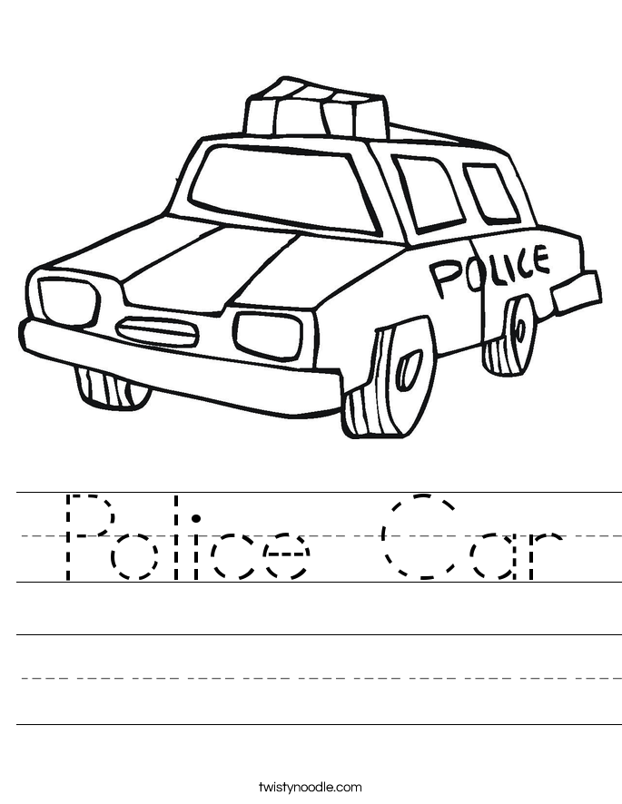 Police Car Worksheet