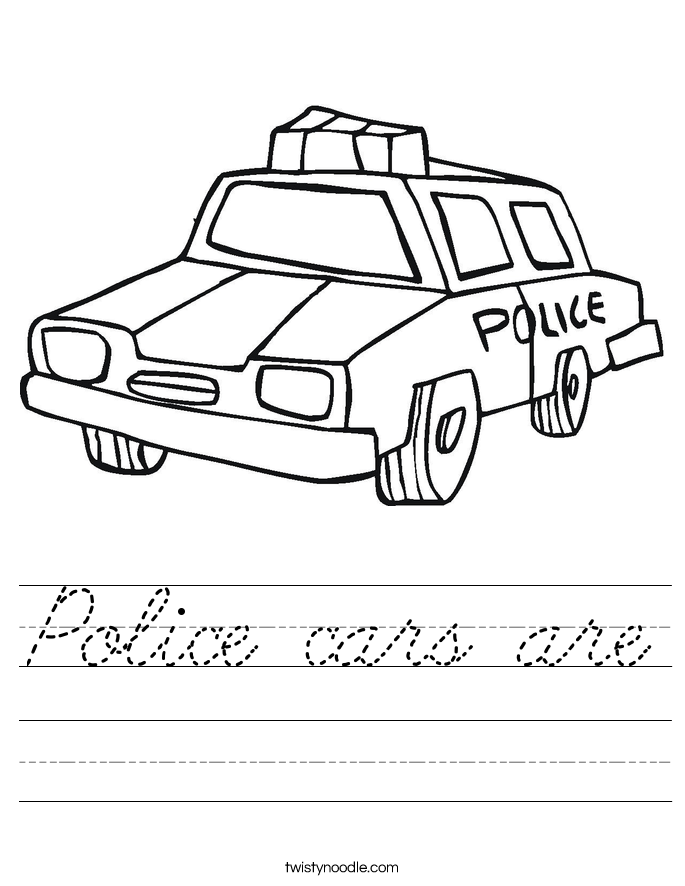 Police cars are Worksheet