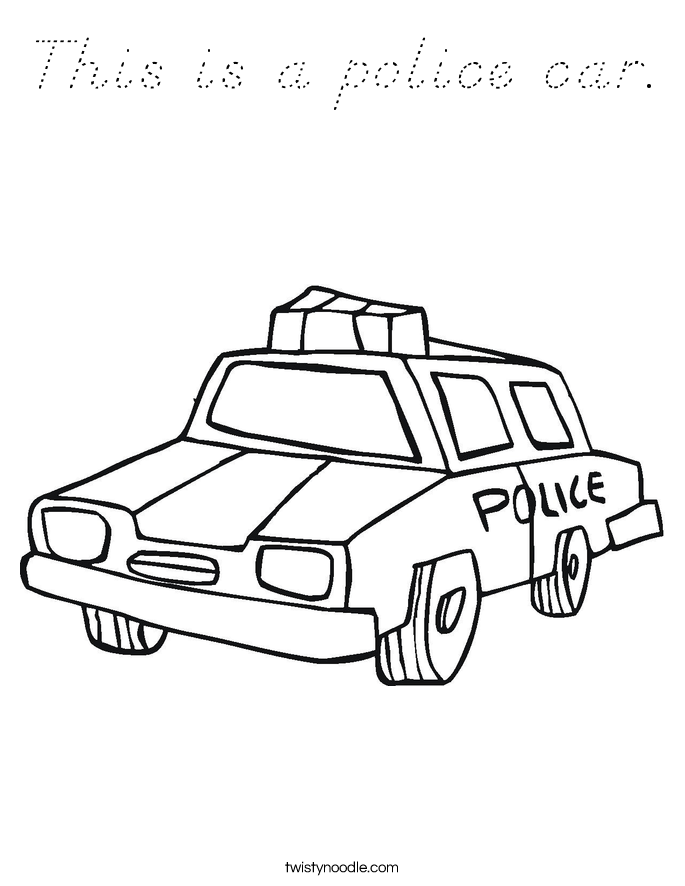 This is a police car. Coloring Page