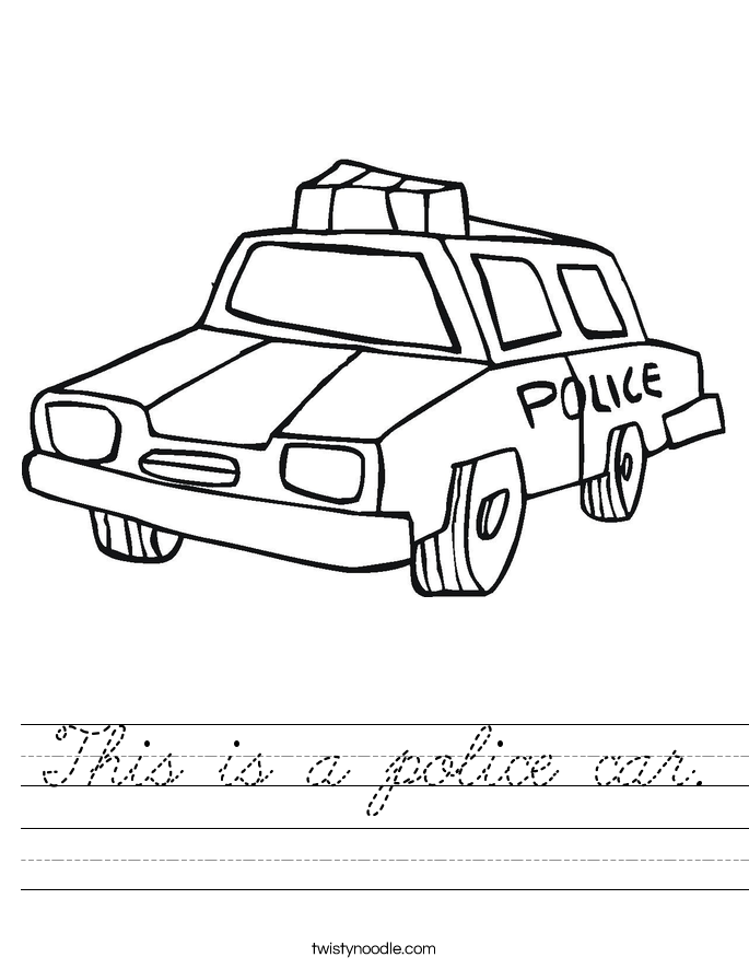 This is a police car. Worksheet