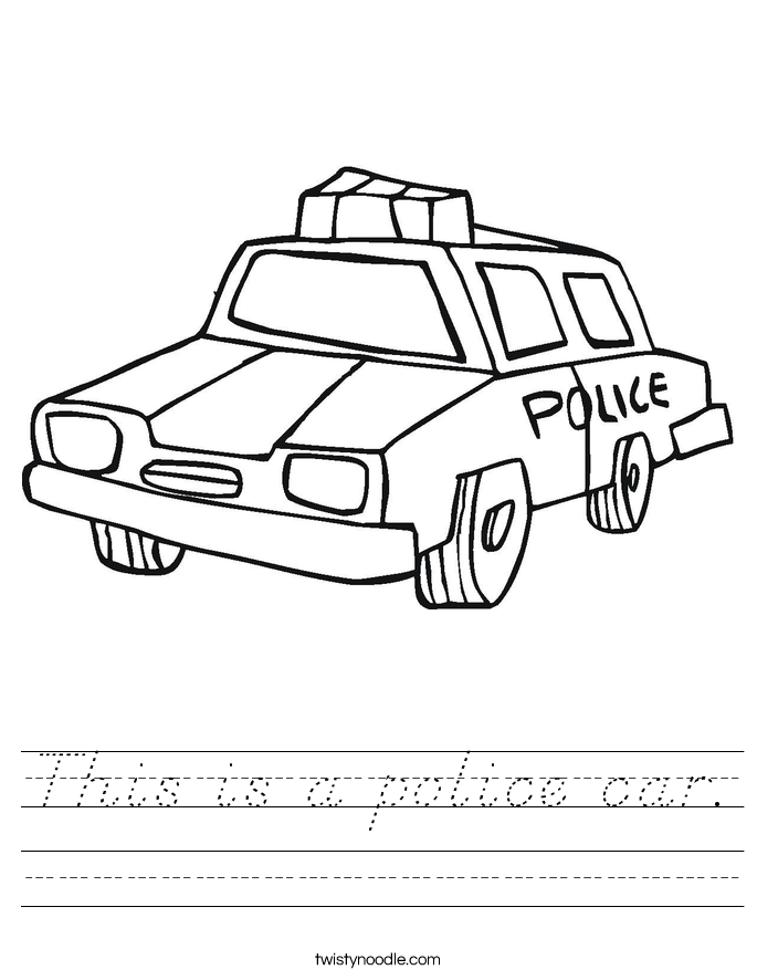 This is a police car. Worksheet
