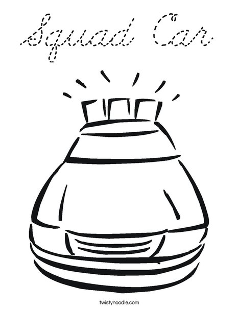 Police Car with Lights Coloring Page