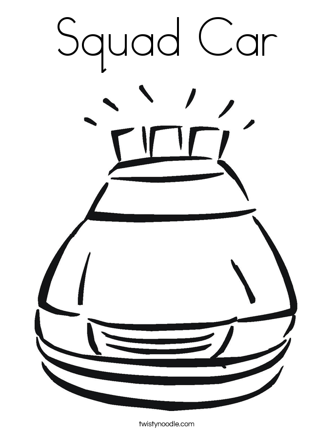 Squad Car Coloring Page