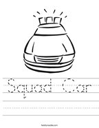 Squad Car Handwriting Sheet