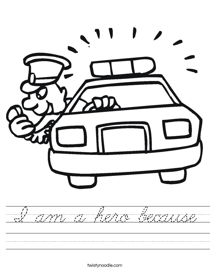 I am a hero because Worksheet