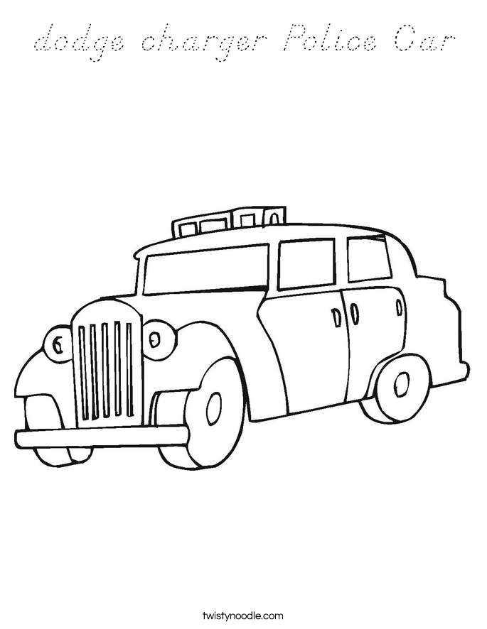 dodge charger Police Car Coloring Page