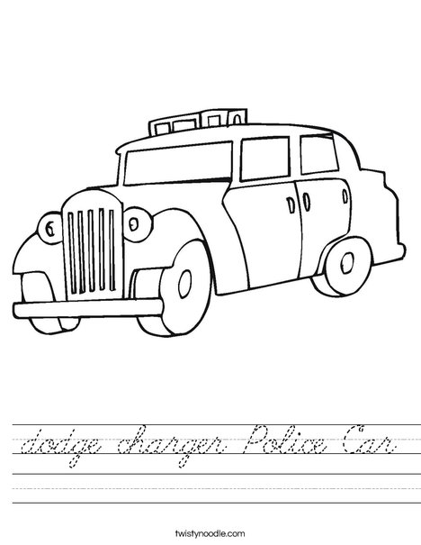Old Fashioned Police Car Worksheet