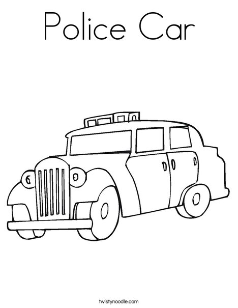 Police Car Coloring Page - Twisty Noodle