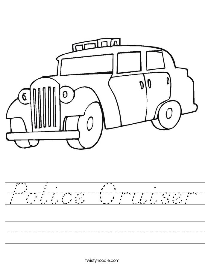 Police Cruiser Worksheet