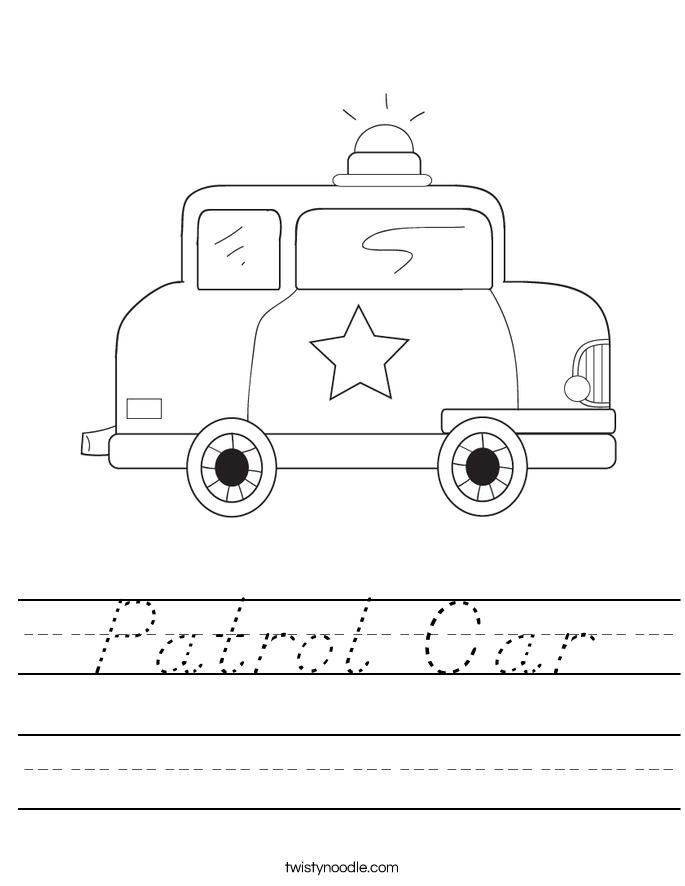 Patrol Car Worksheet