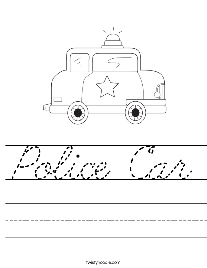 Police Car Worksheet