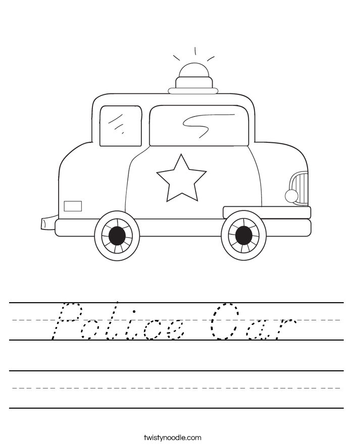 Police Car Worksheet