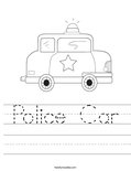 Police Car Worksheet