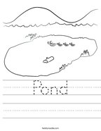 Pond Handwriting Sheet