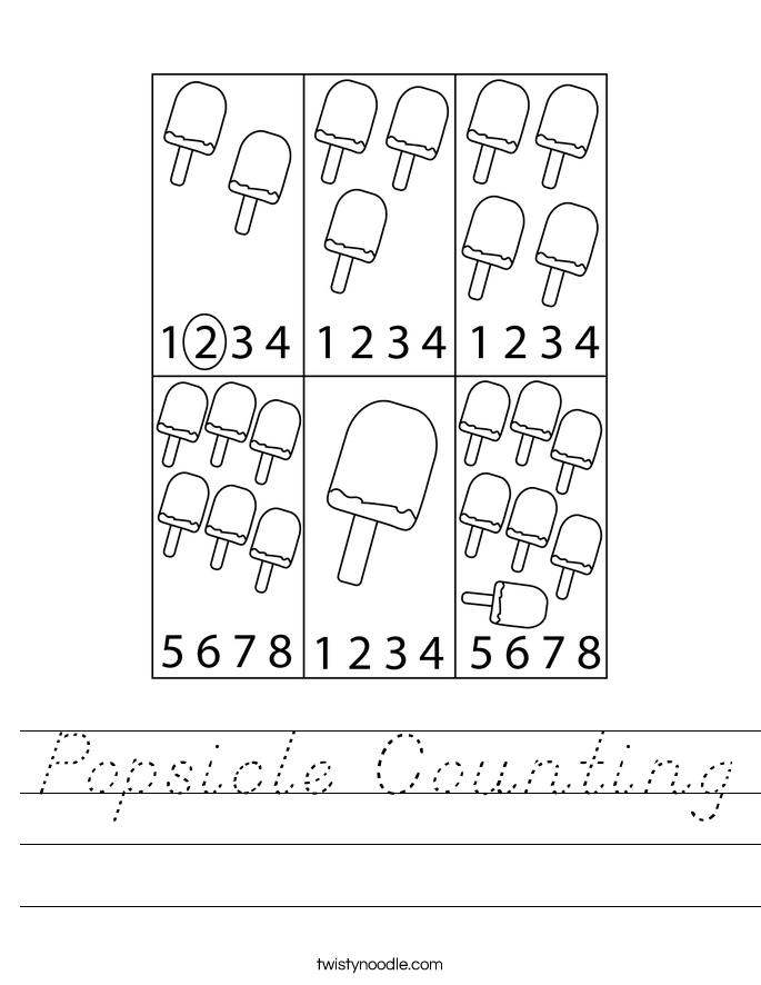 Popsicle Counting Worksheet