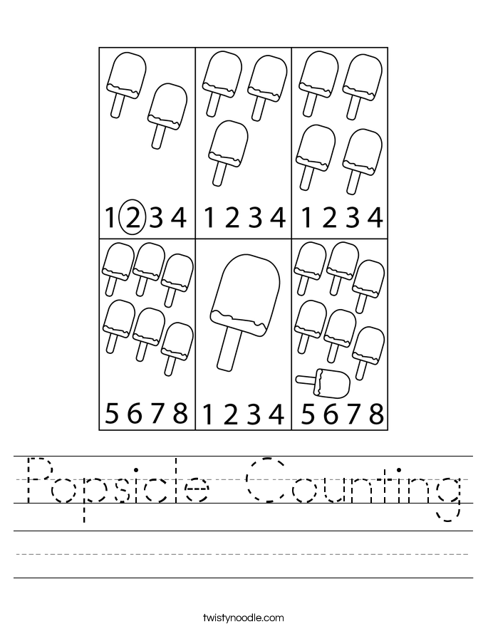 Popsicle Counting Worksheet