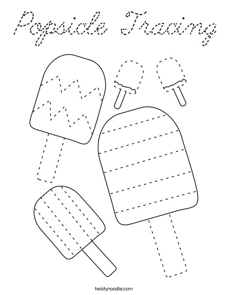 Popsicle Tracing Coloring Page
