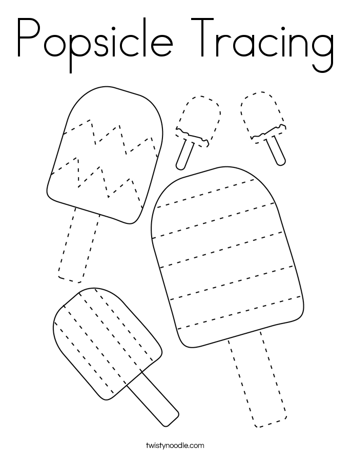 Popsicle Tracing Coloring Page