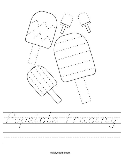 Popsicle Tracing Worksheet