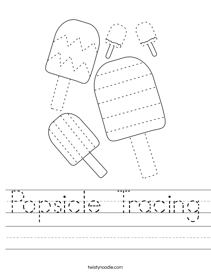Popsicle Tracing Worksheet