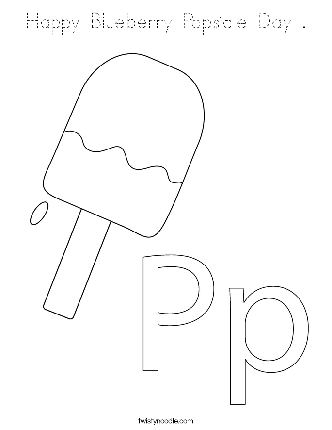 Happy Blueberry Popsicle Day ! Coloring Page