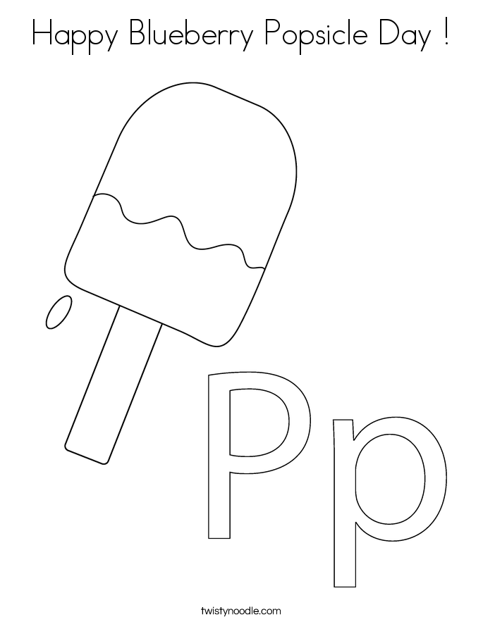 Happy Blueberry Popsicle Day Coloring Page - Twisty Noodle