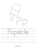 Popsicle Handwriting Sheet