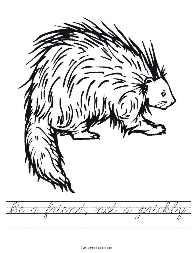Be a friend, not a prickly Worksheet