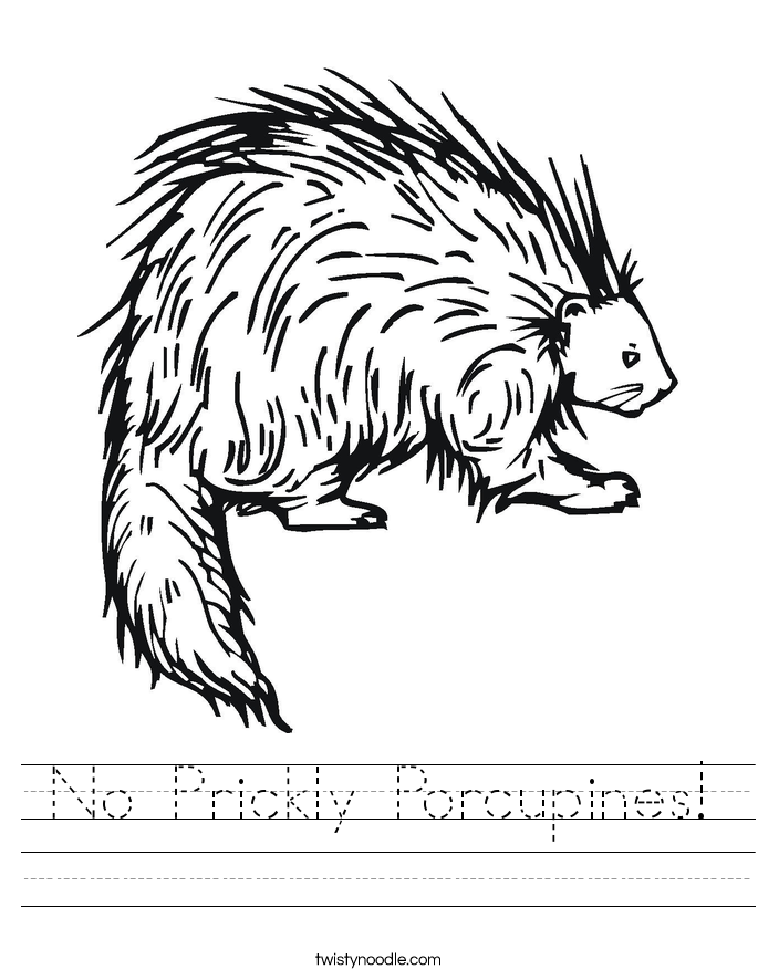 No Prickly Porcupines! Worksheet