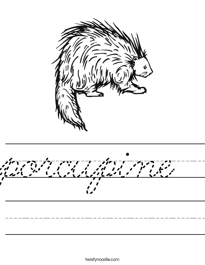 porcupine Worksheet