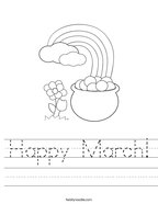 Happy March Handwriting Sheet