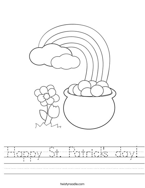 Pot of Gold at the End of a Rainbow Worksheet