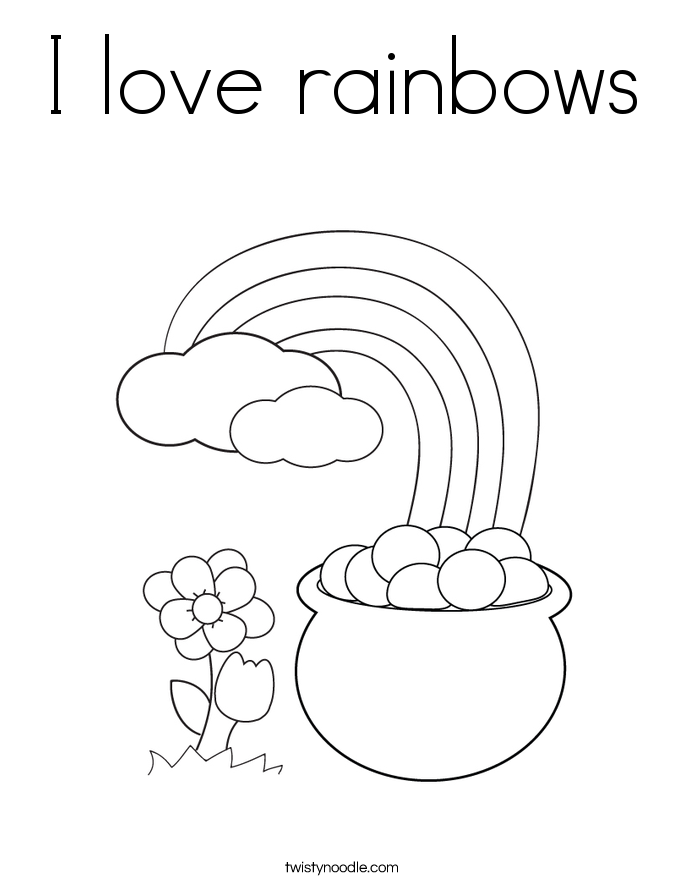 I love rainbows Coloring Page