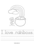 I love rainbows Worksheet