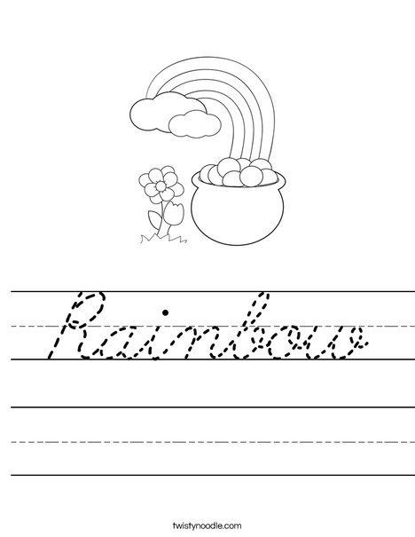 Pot of Gold at the End of a Rainbow Worksheet