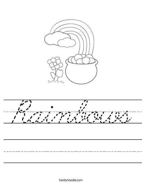 Pot of Gold at the End of a Rainbow Worksheet