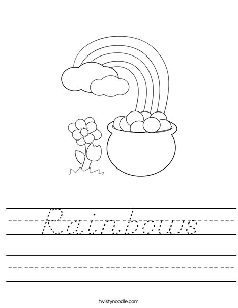 Pot of Gold at the End of a Rainbow Worksheet